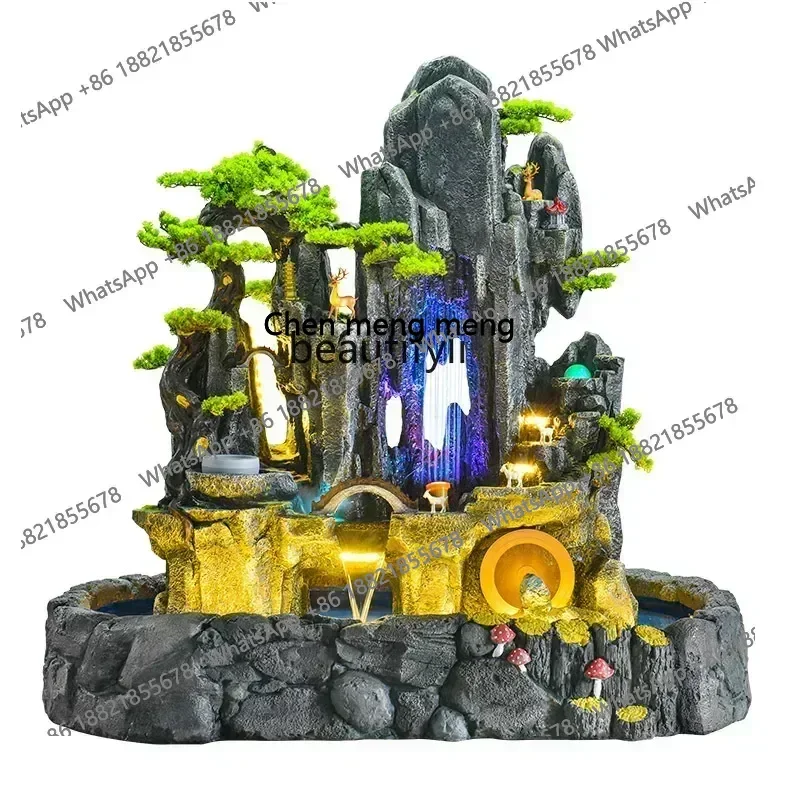 smt7486 new Grand Artificial Mountain and Fountain Manor Courtyard Hotel Lobby Company Decoration Fish Pond Landscape Decoration