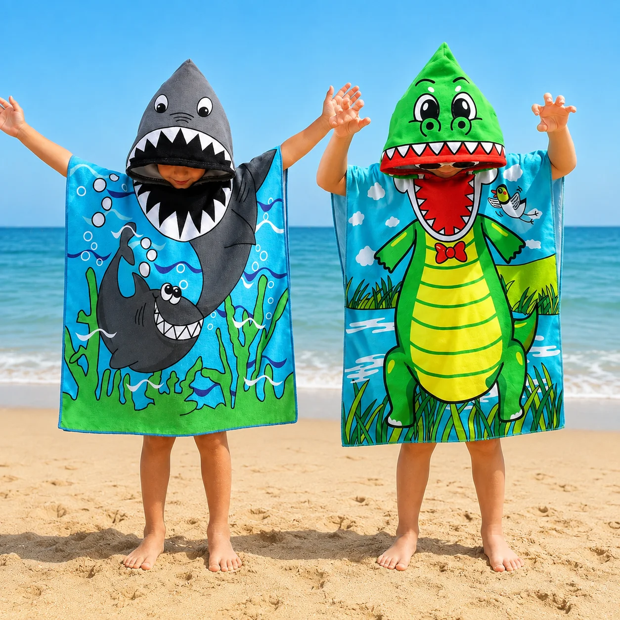Hooded Bath Towel - Newborn Wrap Blanket Cartoon Child Kid