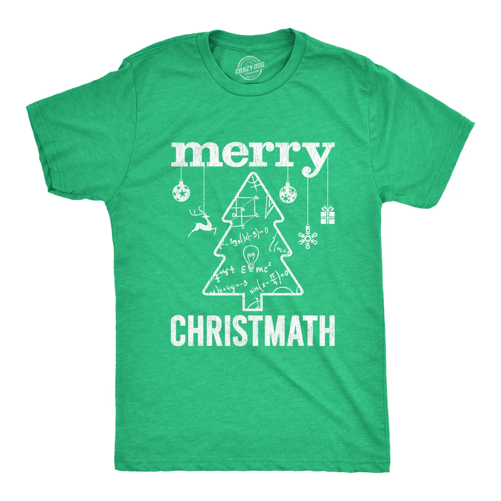 

Mens Merry Christmath Tshirt Funny Christmas Tree Holiday Math Graphic Tee