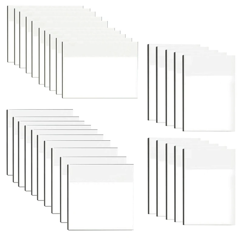 30PCS Clear Notes Pads Set 3 Sizes, Waterproof Self-Adhesive Translucent See Through Sticky Notes Kit For School & Office