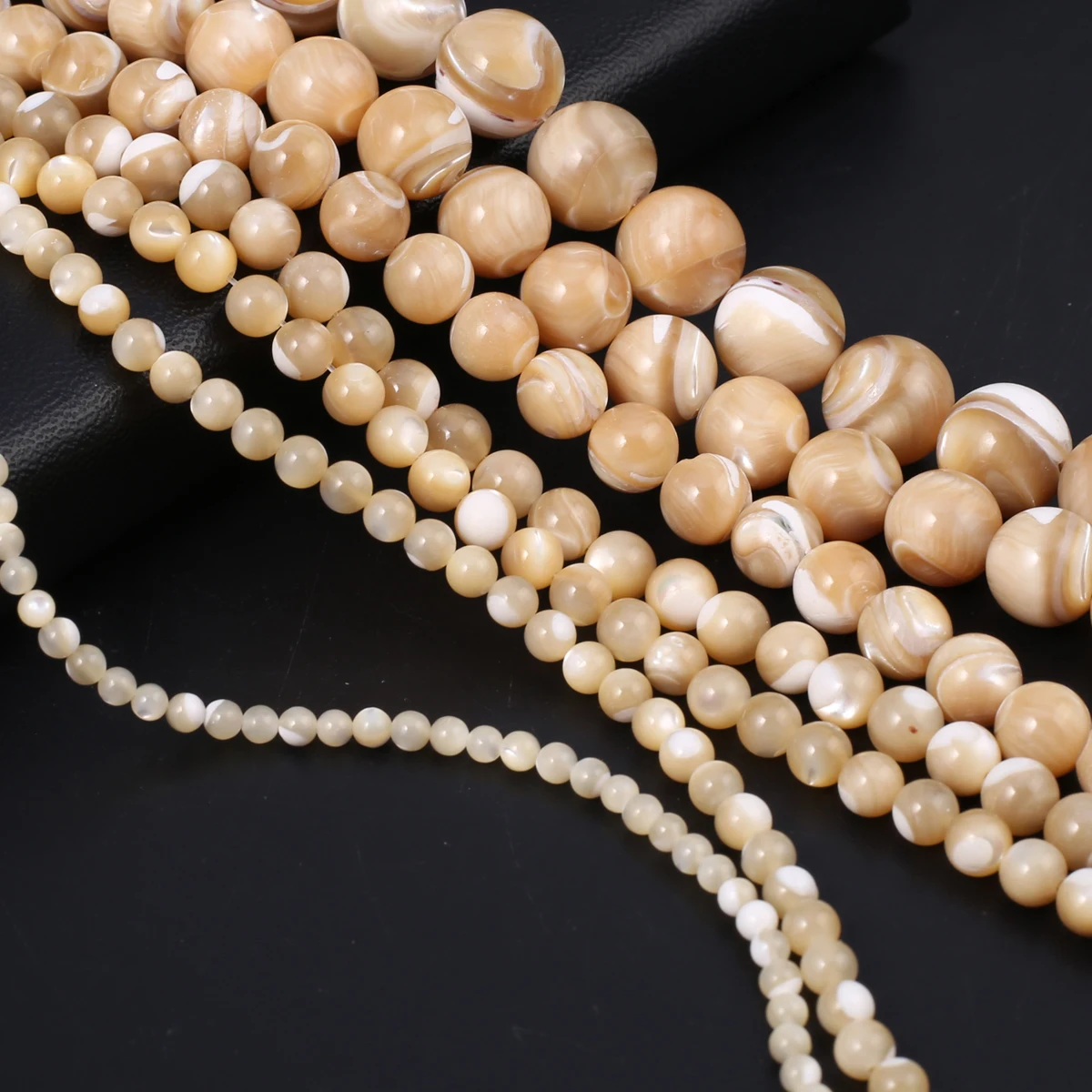 Natural Freshwater Shell Beads Loose Round Mother of Pearl Shell for Jewelry Making Diy Women Necklace Bracelet Accessories