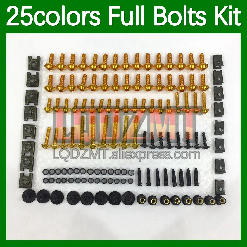 268pcs Body Bolt Full Screws Kit For YAMAHA FZR250 R FZR 250 R FZR 250R FZR250R 1990 1991 1992 93 94 95 Fairing Bolts screw Nut