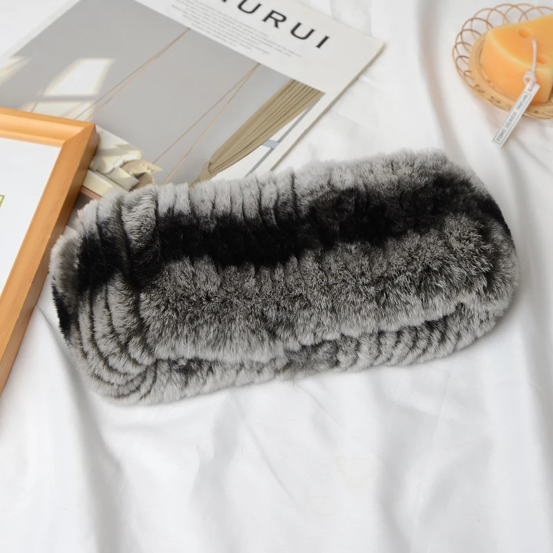 2026 Neuer Winter-Outdoor-Schal für Damen aus echtem Rex-Kaninchenfell, natürliche dicke Pelzschals, warm für Russland, 100% echtes Rex-Kaninchenfell-Stirnband – Detail 10