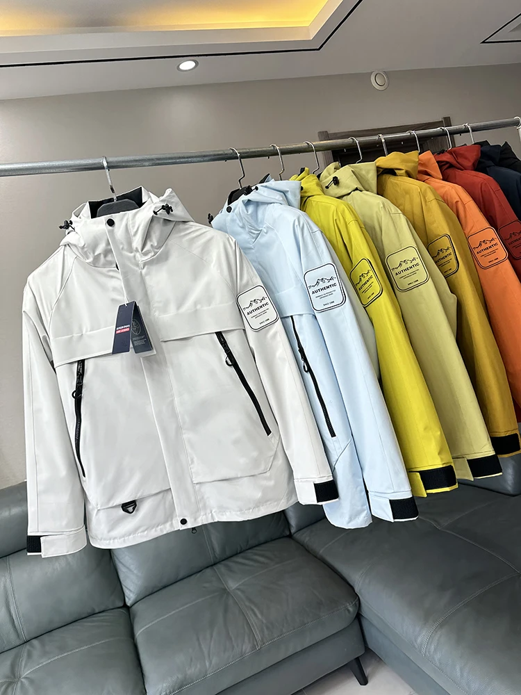 

Outdoor All-Season Fce Lined Tee-In-One Soft ell Jaet Men's Women's Hooded Jaet Coat Trendy Autumn Winter Warmth