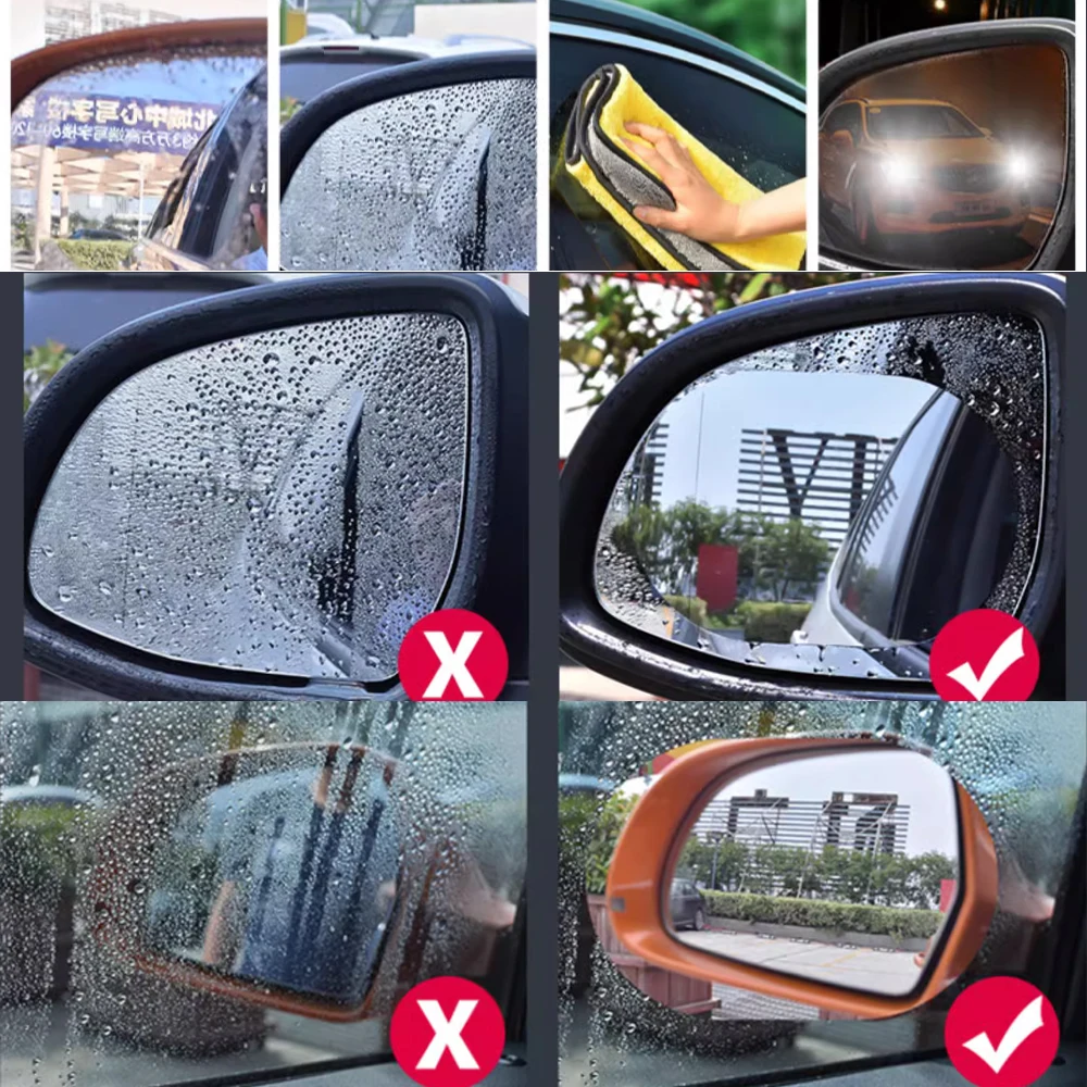 2PCS Newest Car Rearview Mirror protective Rain Proof Anti Fog Waterproof Sticker Car Window Transparent Rainproof Film Sticker