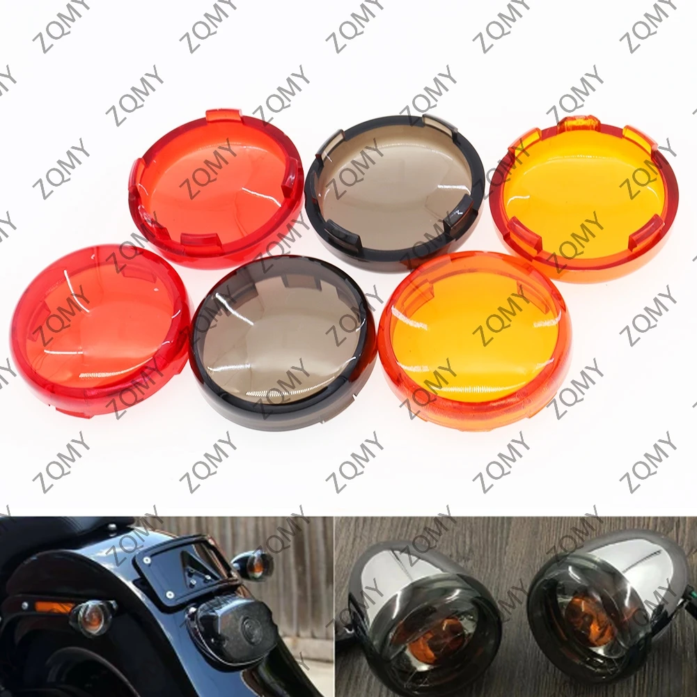 2Pcs Motorcycle Turn Signal Light Lens Cover For Harley Touring Softail Dyna Fatboy Heritage Road King Street Glide