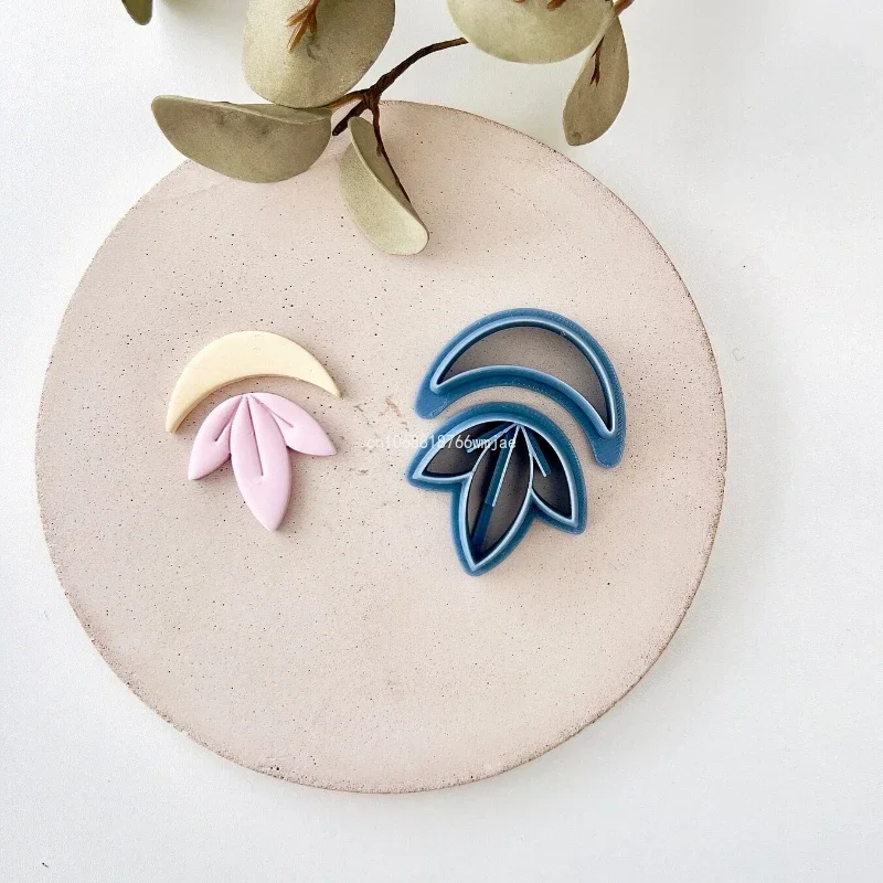 Basic Geometric Style Polymer Clay Cutters Flower Shaped Dangle Clay Embossing Molds for Earrings Jewelry Pendant Making Cutting