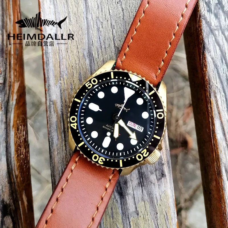 Heimdallr SKX007 Bronze Diver Automatic Watch Vintage 41mm Dial Sapphire C3 Luminous 200m Waterproof Mechanical Wristatch Reloj