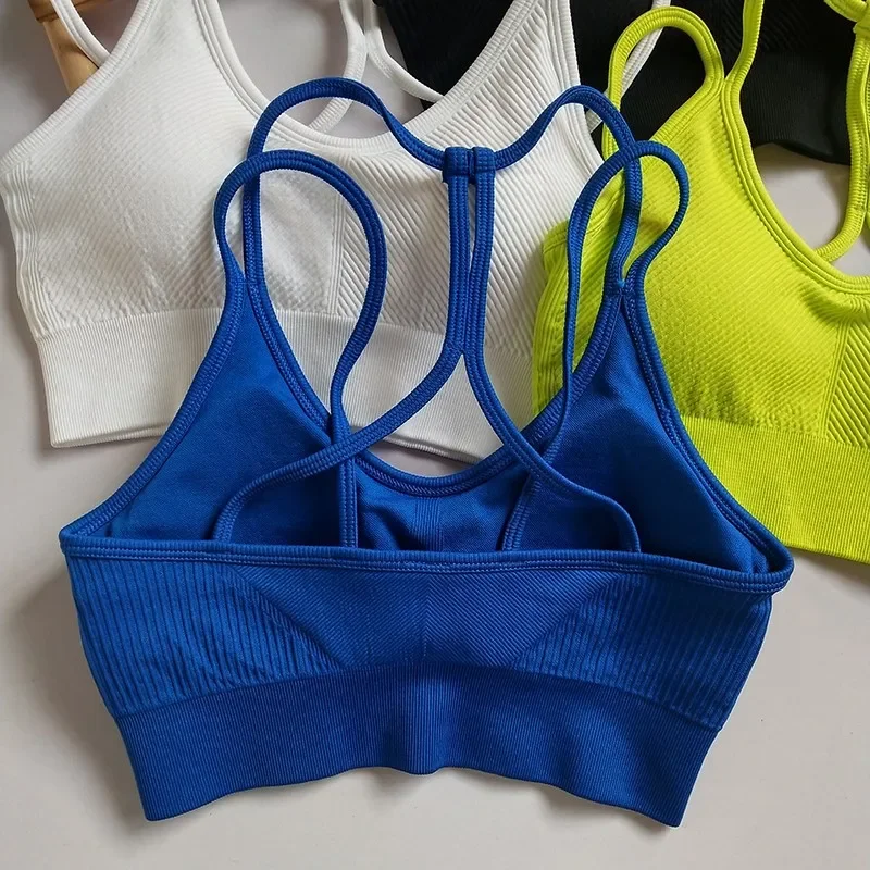 New Women Back Beautify Yoga Bra Nylon Sport Bras Push Up Wireless Bralette Underwear Sexy Full Cup Underwear Fitness Tank Top