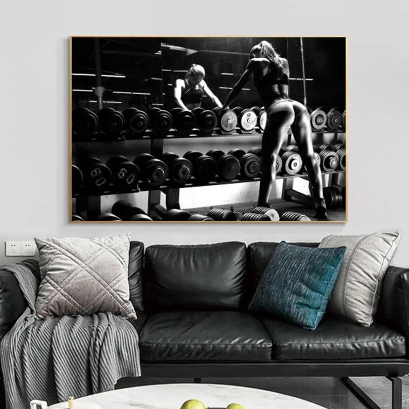 Bodybuilder Beauty Fitness Motivation Art Canvas Poster Print Fitness Inspirational Quotes Picture Room Wall Art Decoration