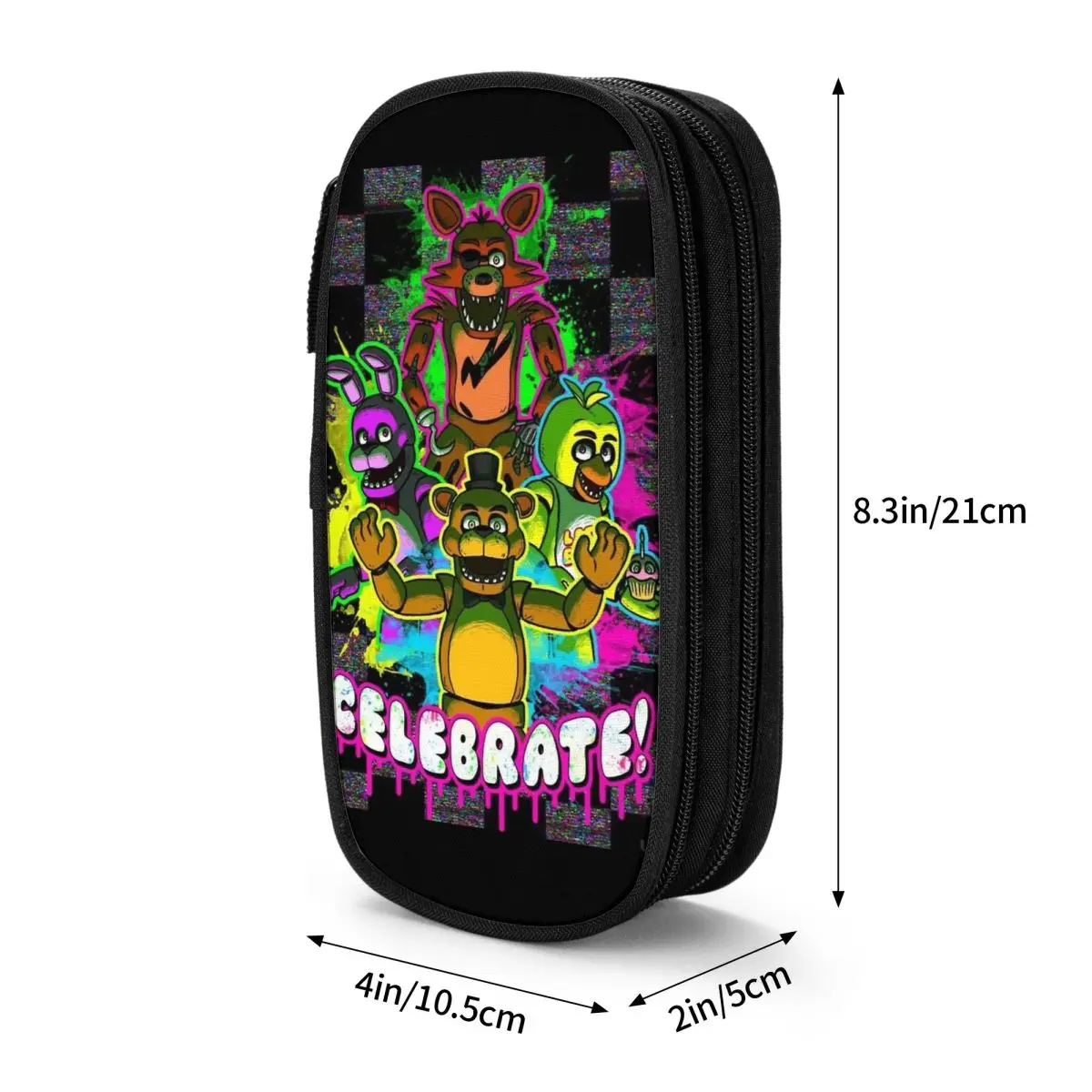 Imagem -06 - Fnaf Segurança Breach Pencilcases para Crianças Bolsa Pencil Case Pen Box Grandes Bolsas de Armazenamento Material Escolar Papelaria Presentes