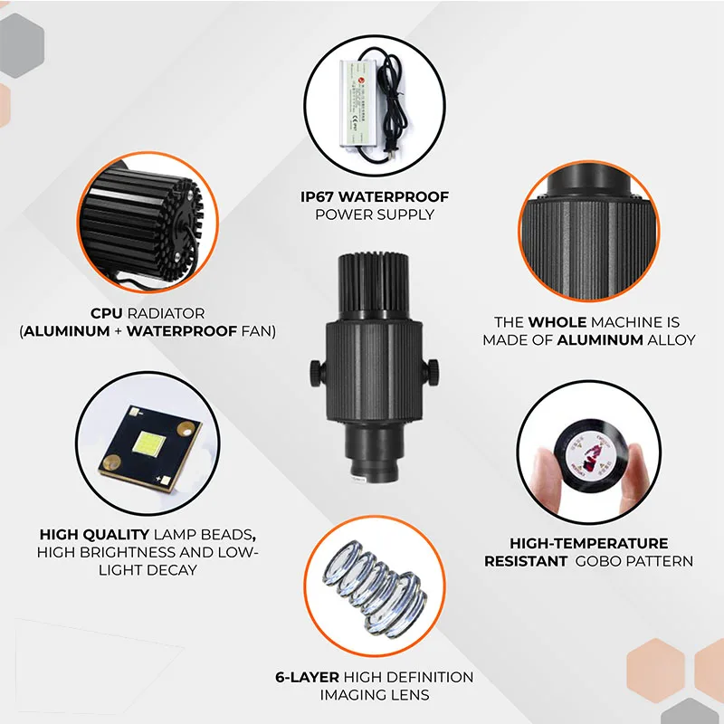 صورة مخصصة دوارة أفضل جهاز عرض بشعار 100 واط IP67 جهاز عرض خارجي مع جهاز تحكم عن بعد