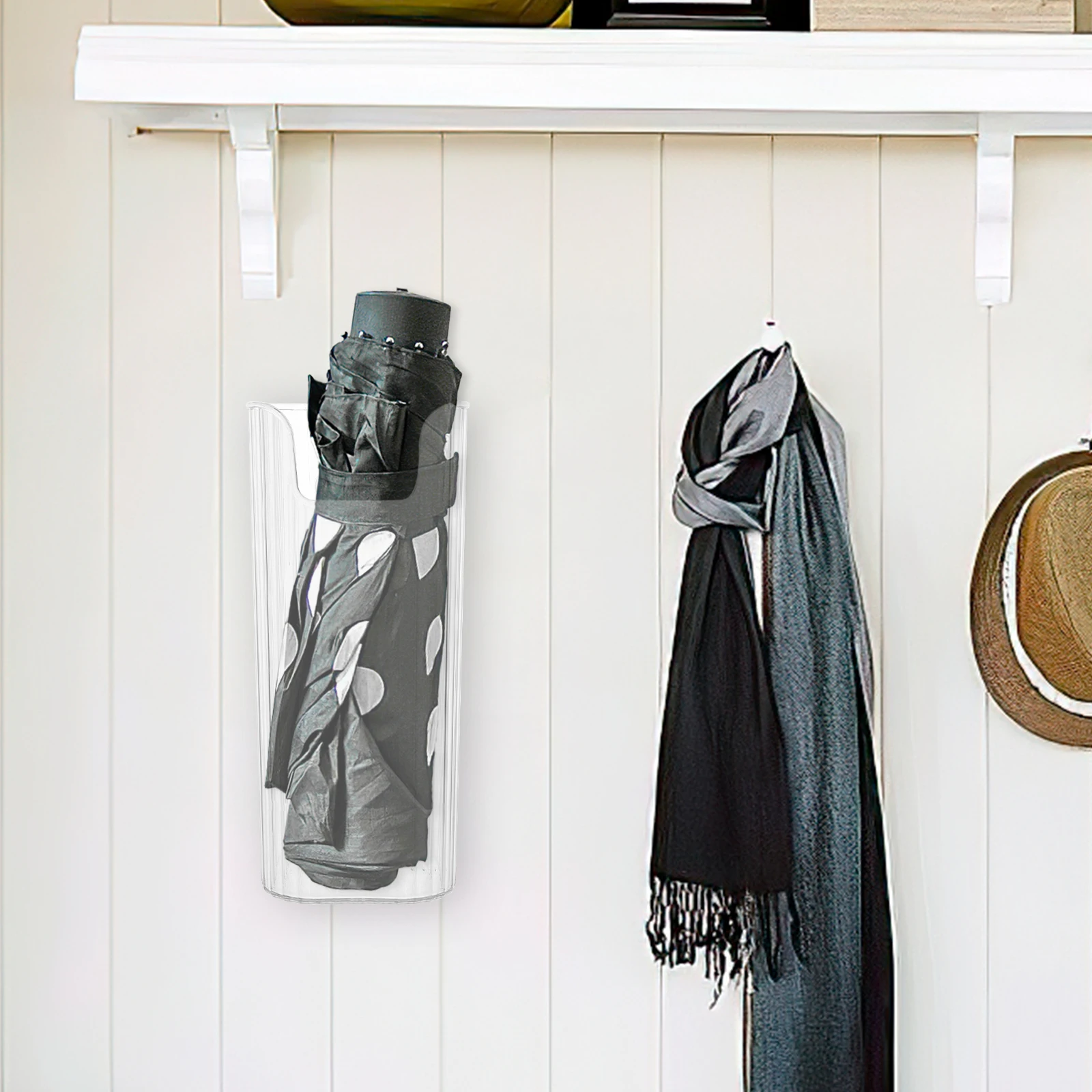 

Wall Mounted Umbrella Holder Indoor Umbrella St White Simple Design Easy Installation Fits Corners Hallways Entryways Storage