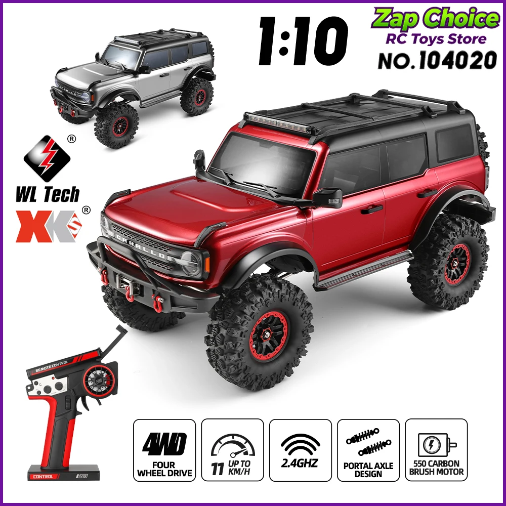 

ZAP WLtoys 104020 1/10 Scale Runtime 4WD Electric RC Rock Climber 2.4G Anti-Interference Remote Control Toy Gift for Boys Adults