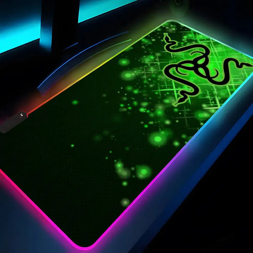 Imagem -06 - Razer Mouse Pad Rgb Xxl Tapete para Laptop Gaming Mousepad Teclado Retroiluminado Gamer Menina Almofadas de Mesa