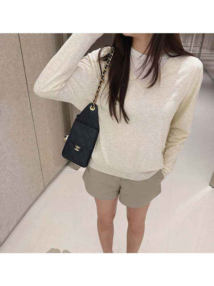 

Свободный тонкий вязаный свитер с V-образным вырезом для женщин, из смесовой ткани (полиэстер/шерсть), повседневный топ, модная осенняя новинка