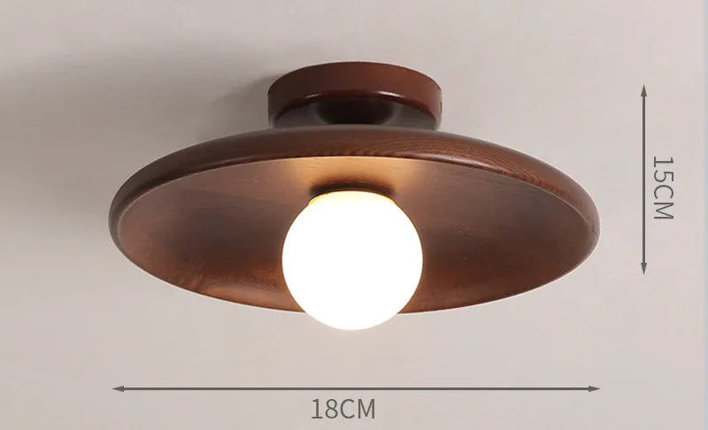 Moderne Houten Plafondlamp Log Kleur Walnoot Houten Plafondlampen voor Gangpad Gang Passway Trappen Oppervlak Plafondverlichting G9