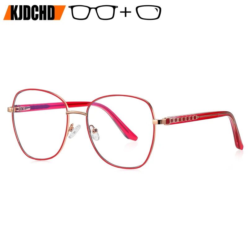 

Очки KJDCHD для женщин, круглые, с диоптриями, в большой оправе, прогрессивные, с защитой от синего света, фотохромные, оптические