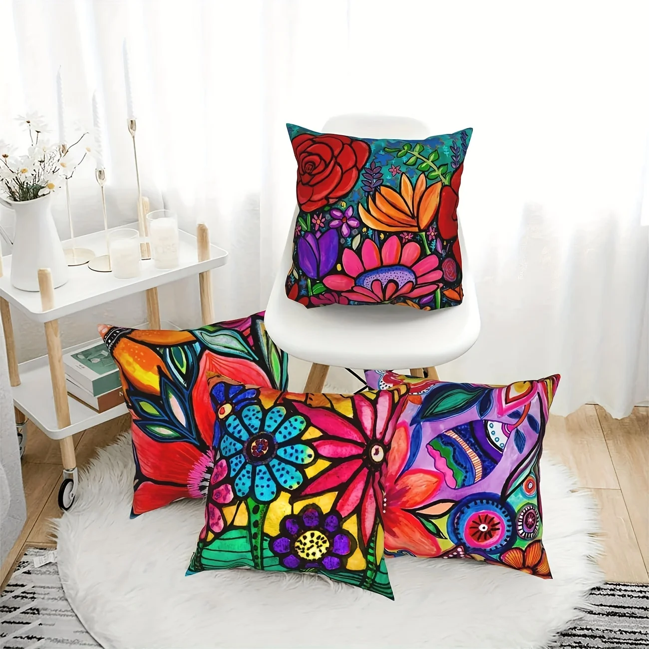 1pc Art Theme Pillow Cover 18x18inch, For Indoor Outdoor Home Couch Sofa Living Room Party Decor (Pillow Insert Not Included)