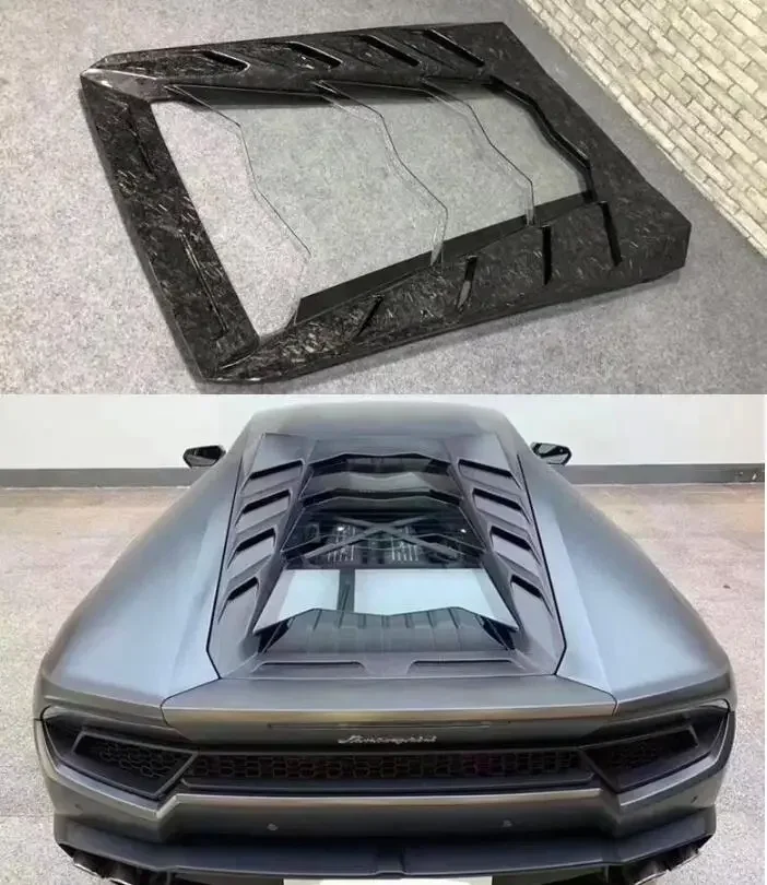 New！ Forged  /Carbon Fiber FRP Transparent Rear Engine Hood Bonnet Cover For Lamborghini Huracan LP580 LP610 2014-2020