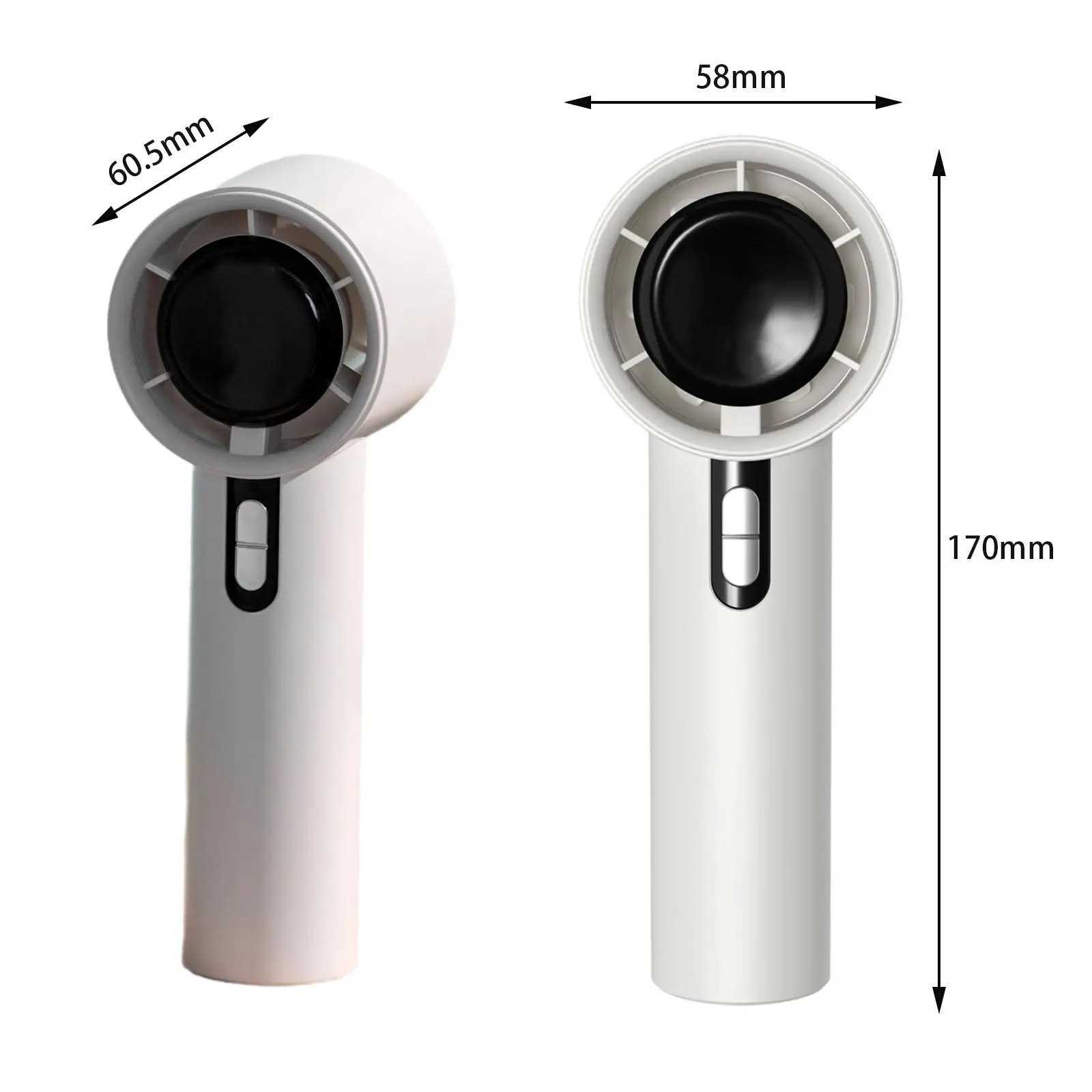 Mini Handheld USB Carregamento Ventilador de Refrigeração, Display Digital, Velocidades Ajustáveis, 17cm Comprimento, Verão Quente