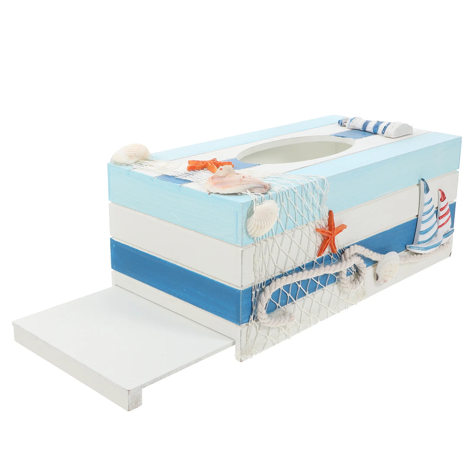 

1Pcs Mediterranean Decorative Wooden Tissue Box Wear-Resistant Holder for Home Office Car Mediterranean Tissue Box