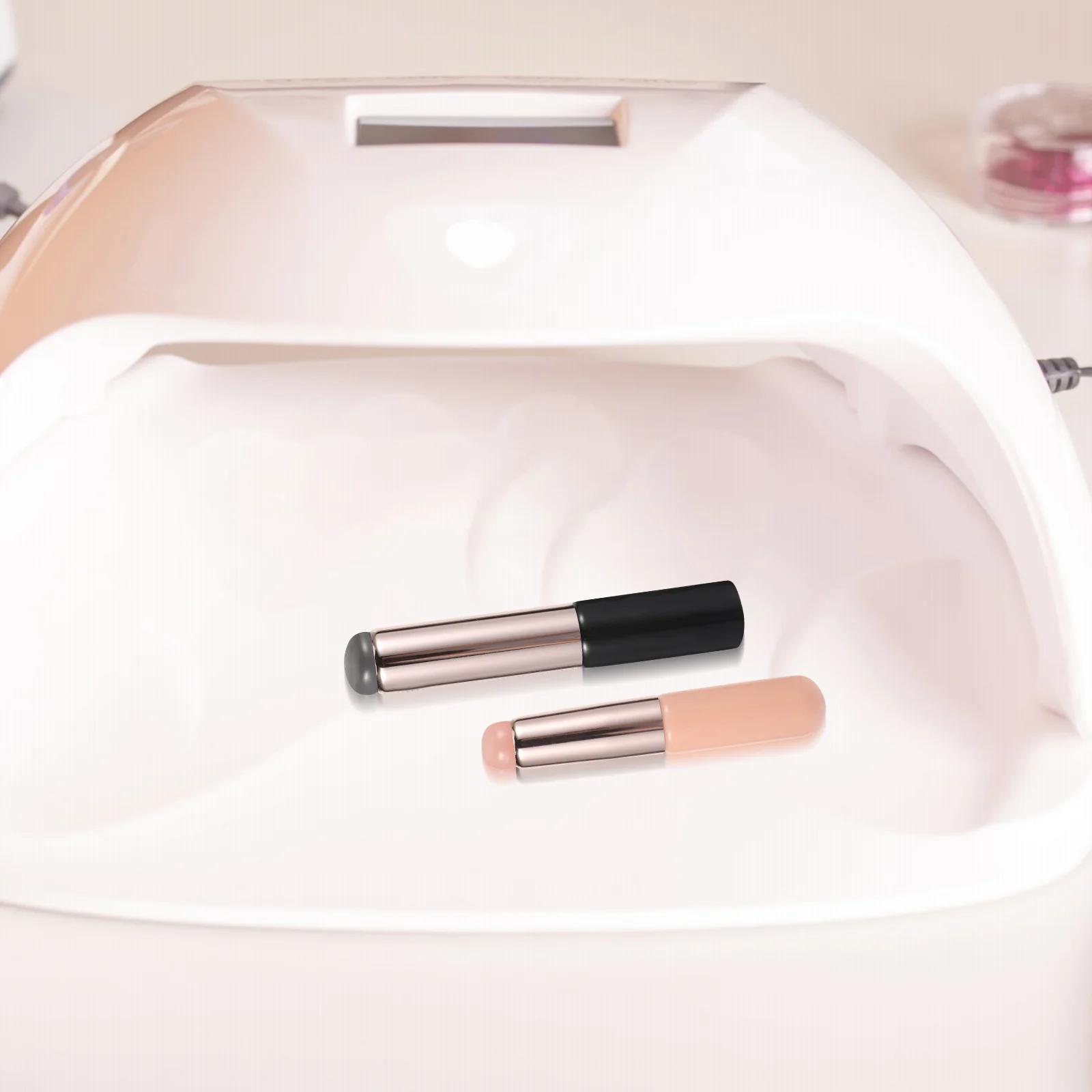 2 uds herramienta de Gel degradado cepillo de uñas de silicona aplicador de polvo aplicador de cepillo pequeño suministros de decoración de uñas aplicador de polvo,
