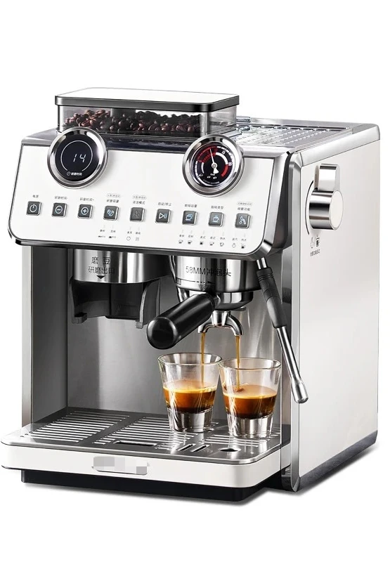 # Cafetera exprés eléctrica de doble caldera de alta presión de 20bar con molinillo