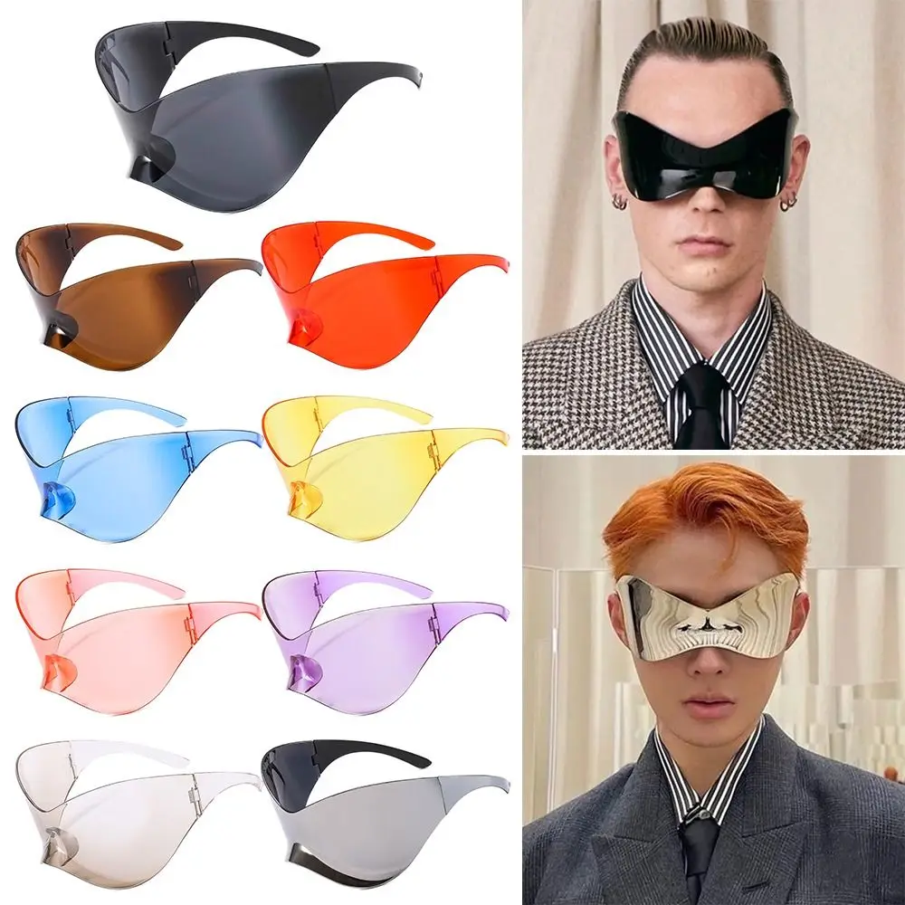 

Fashion Punk Goggle Oversized Shades for Men Women Y2K Sunglasses Futuristic Sunglasses Wrap Around