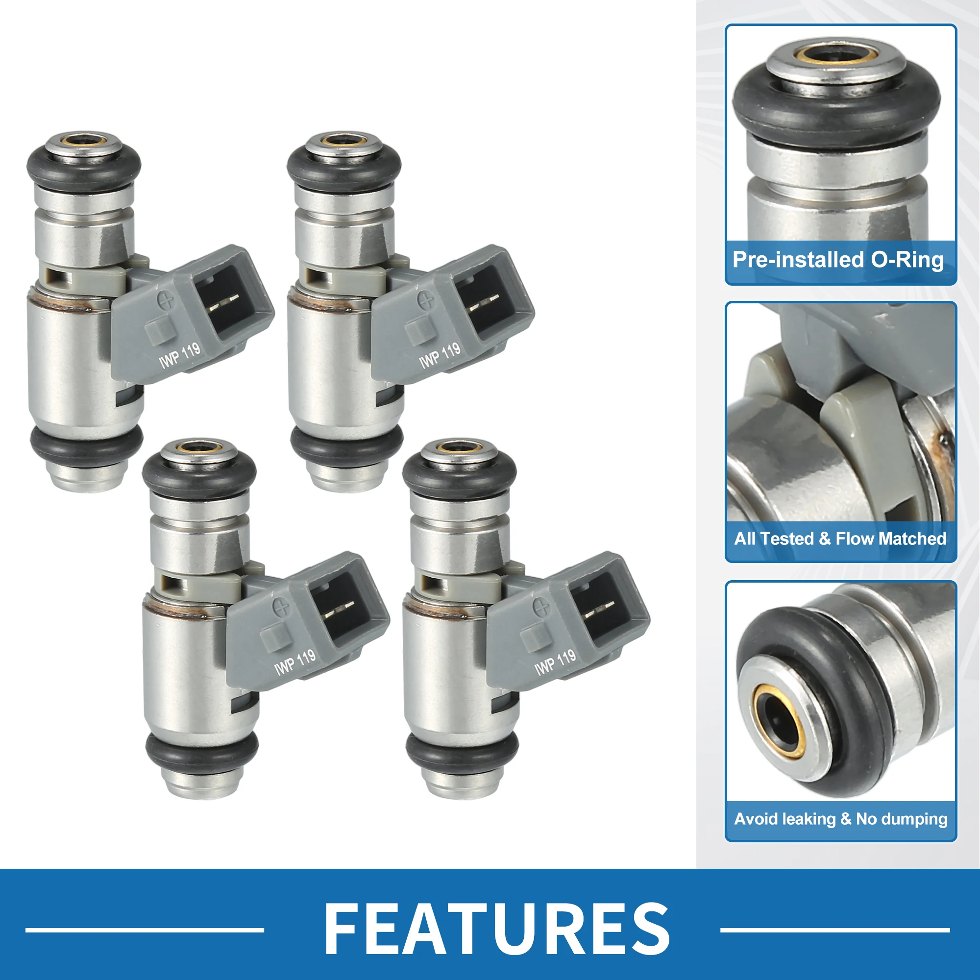 

UXCELL Fuel Injector No.2N1U-9F593-KA for FORD Fiesta Mk5 1.3 2001-2008 Gray 4 Pcs