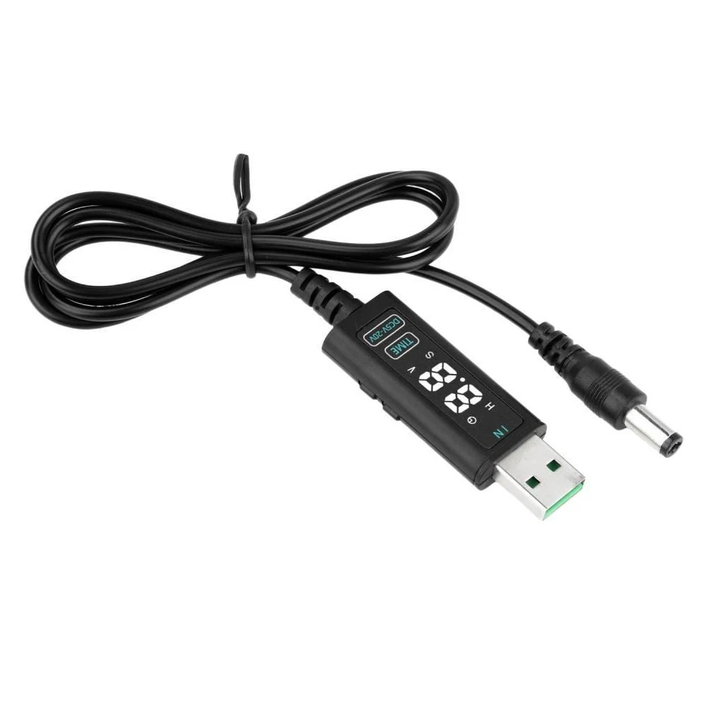 USB/Type-C To DC Converter Cable 12V 20V Adjustable Voltage with Memory Function For Optical Modem Router Laptop Fast Charging