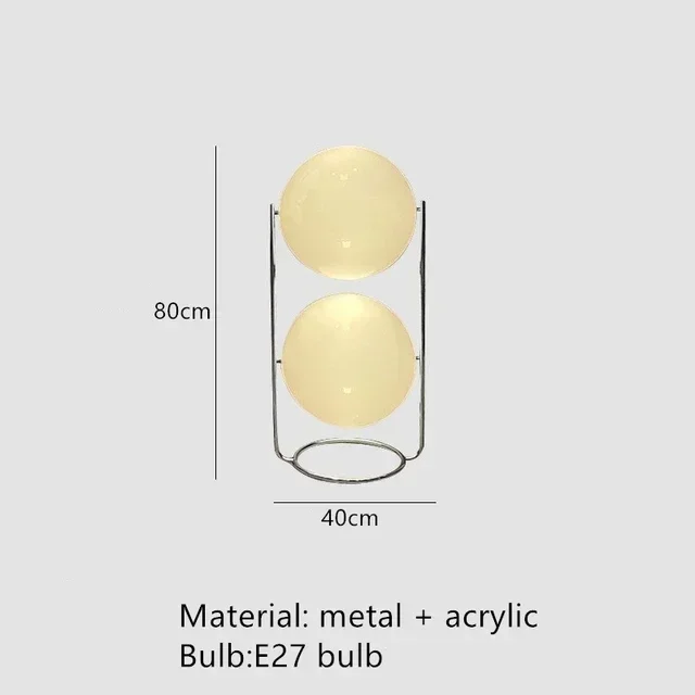 LED-vloerlamp voor Garrault Delord Chroom Metaal Wit Acryl Bal Nachtkastje Staande lamp voor woonkamer Hotelbank Thuis