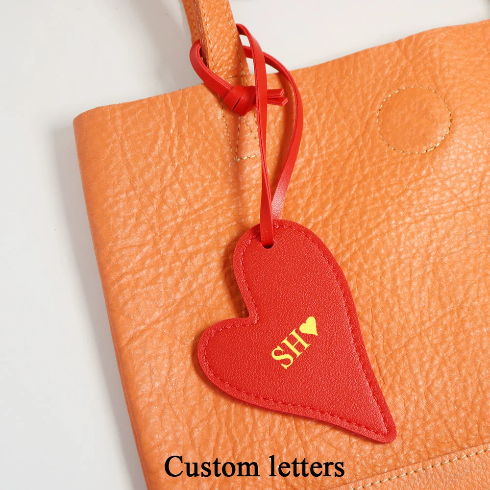 Lovely Irregular Heart Women Bag Charm Custom Initials Gift Handbag Heart Tag Pendant Personalize Name Fancy Heart Bag Hanger