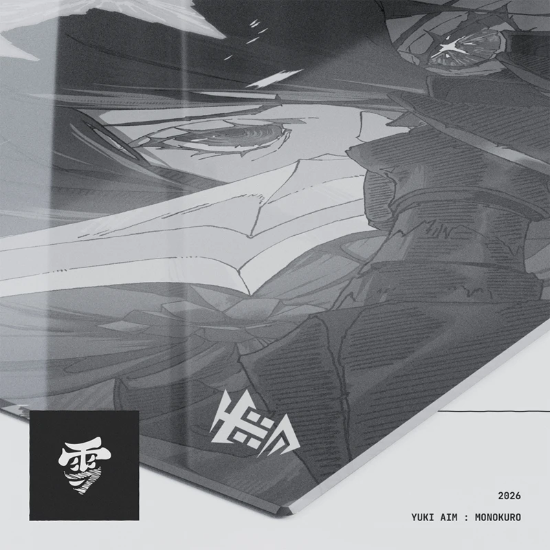 Yuki Aim Monokuro Tempered Glass Mouse Pad Game Pad Anime Table