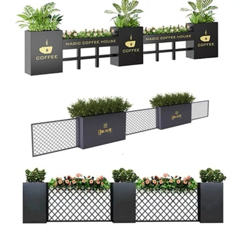 Fence flower box outdoor pendulum wrought iron fence store courtyard fence isolation flower box outdoor stainless steel planting