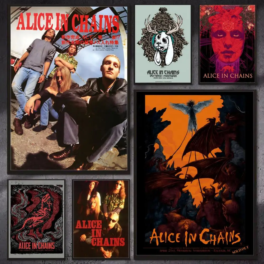 Poster Wall Art Print, Interior Wall Decor, Home & Office Decoration, Band A-Alice in Chains