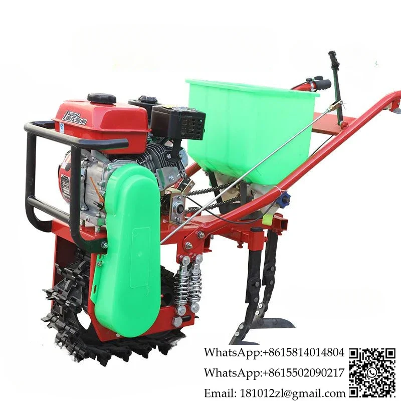 Agricultural gasoline small chain-rail topdressing micro-cultivator single-wheel tiller hoe crawler ditch opener