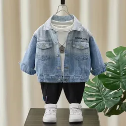 Children's Denim Coat 2024 New Spring and Autumn Wear Boys Baby Casual Jacket Top Thin Children's Jeans