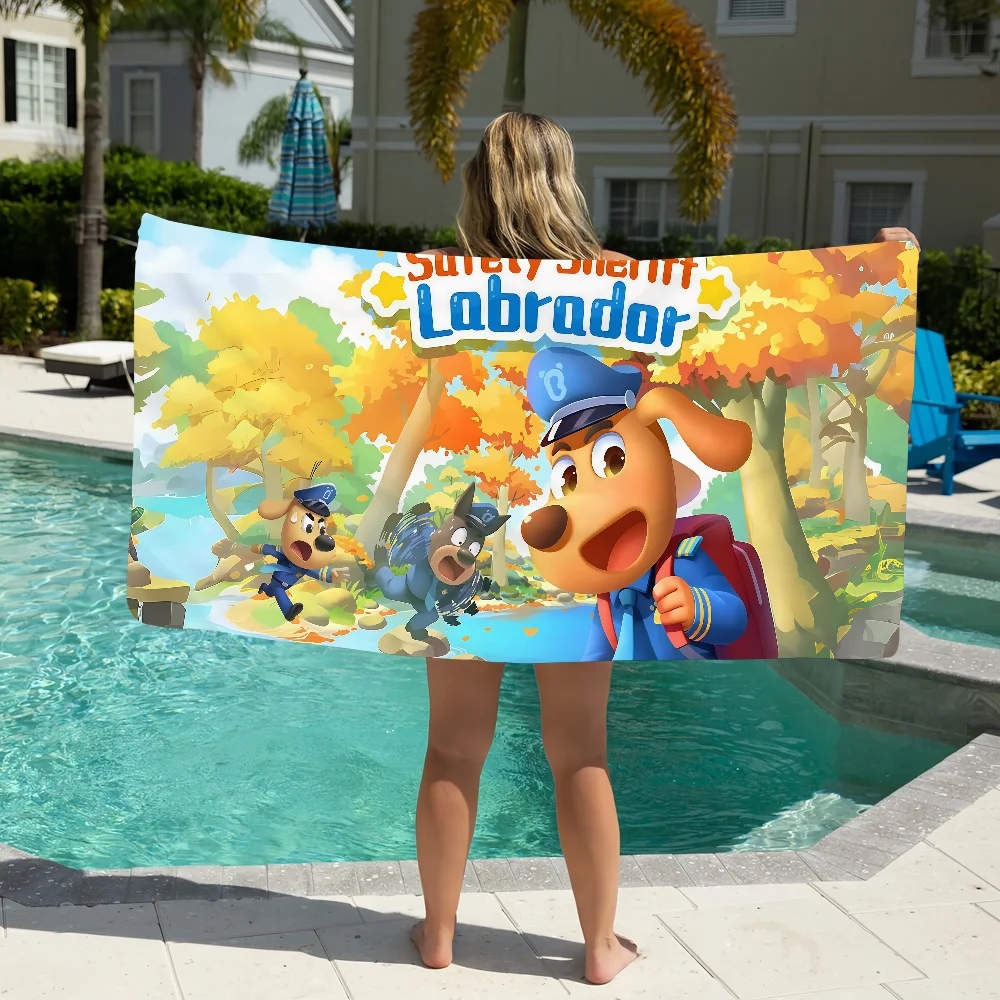 منشفة ساونا هدية PoolGym Beach L-LabradorS S-Safety Travel S-Sheriff دش سريع الجفاف مناشف رياضية للتخييم ناعمة