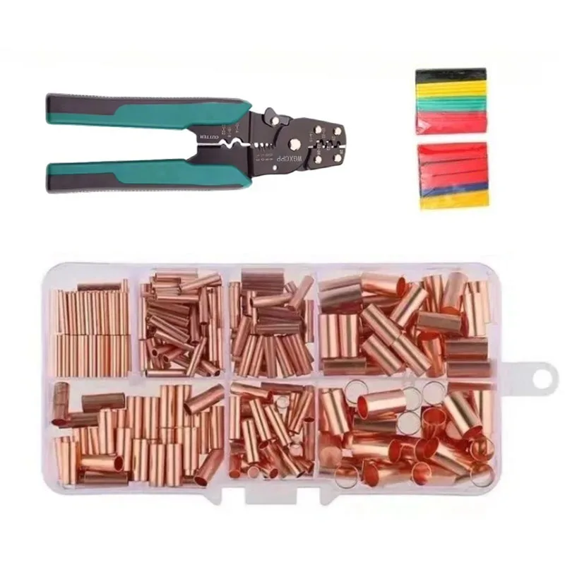125/578Pcs Wire Ferrules Kit  Copper Crimp Connector Copper Connection Tube Terminal Connect and Protect The Connection