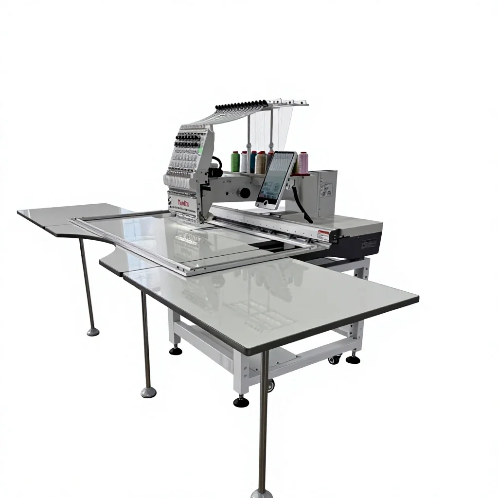 High Precision Single-Head 12/15 Needle Computer Embroidery Machine Area  Large Working Cap/Garment/Robe Embroidery
