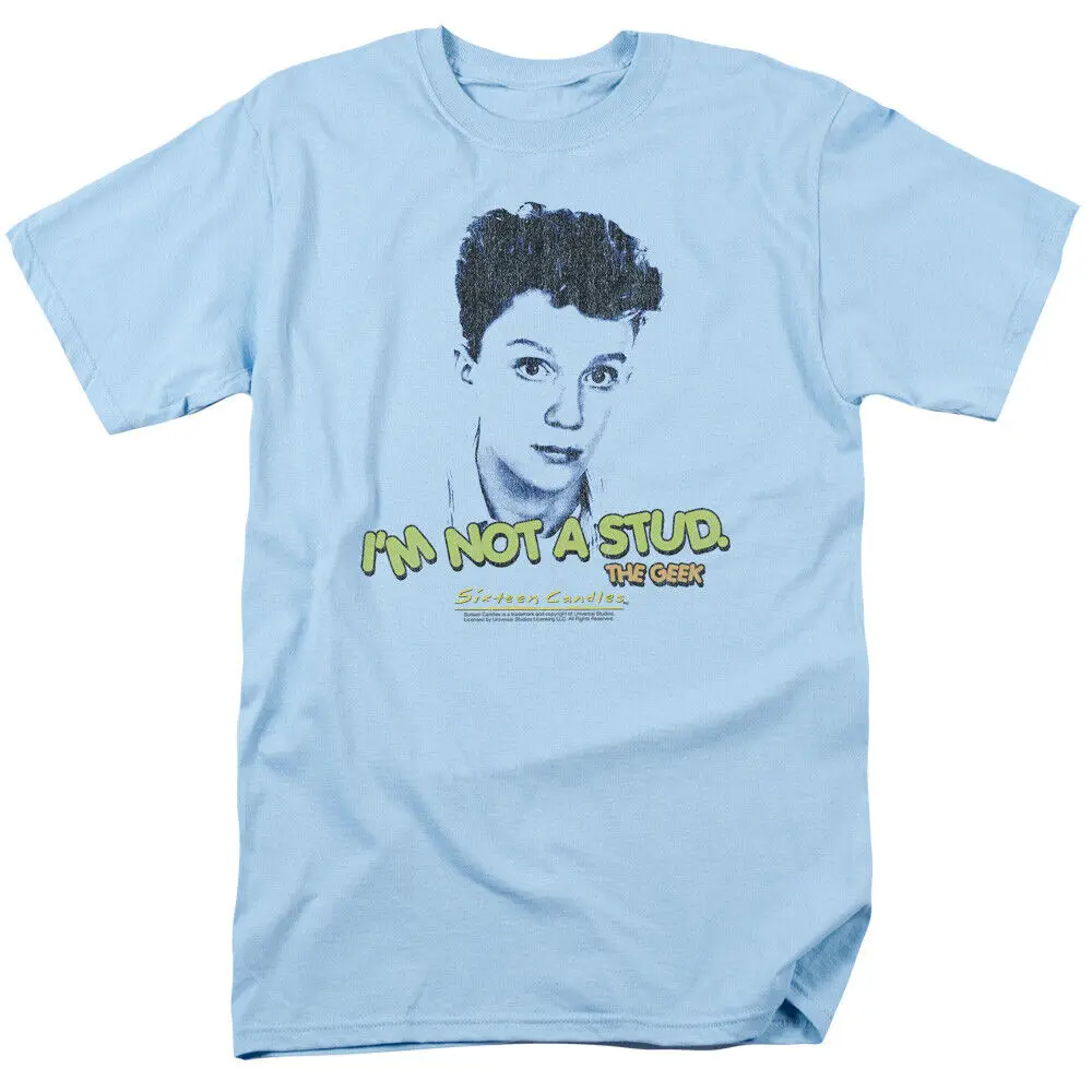 Sixteen Candles Stud T Shirt Mens Licensed Movie The Geek Light Blue