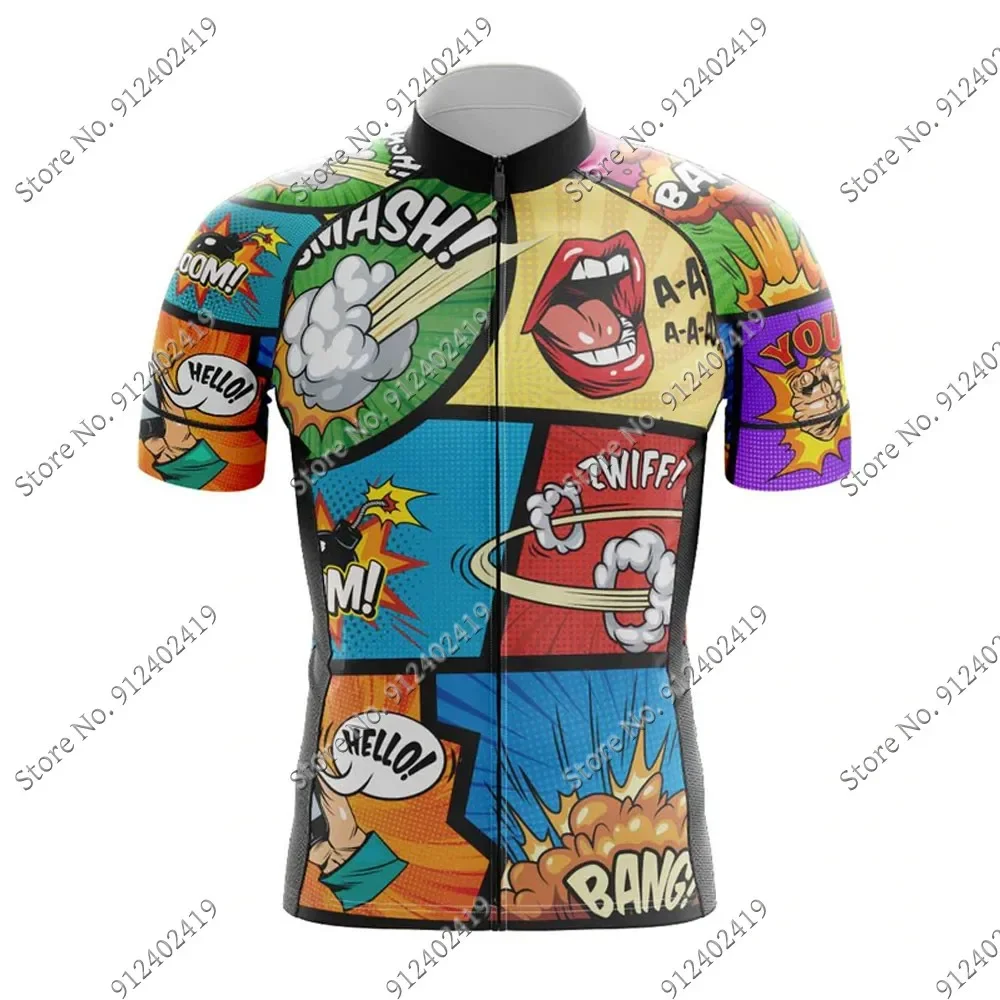 New Explosive Comics 2025 Cartoon Anime Cycling Jersey Set Bicycle Clothing Road Bike Shirts Suit Bicycle Bib Shorts MTB Maillot