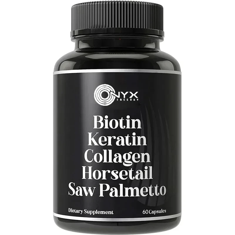 

Biotin+keratin+collagen+ponytail+saw palm. Advanced 5-in-1 hair growth supplement, capsule containing biotin for sparse hair