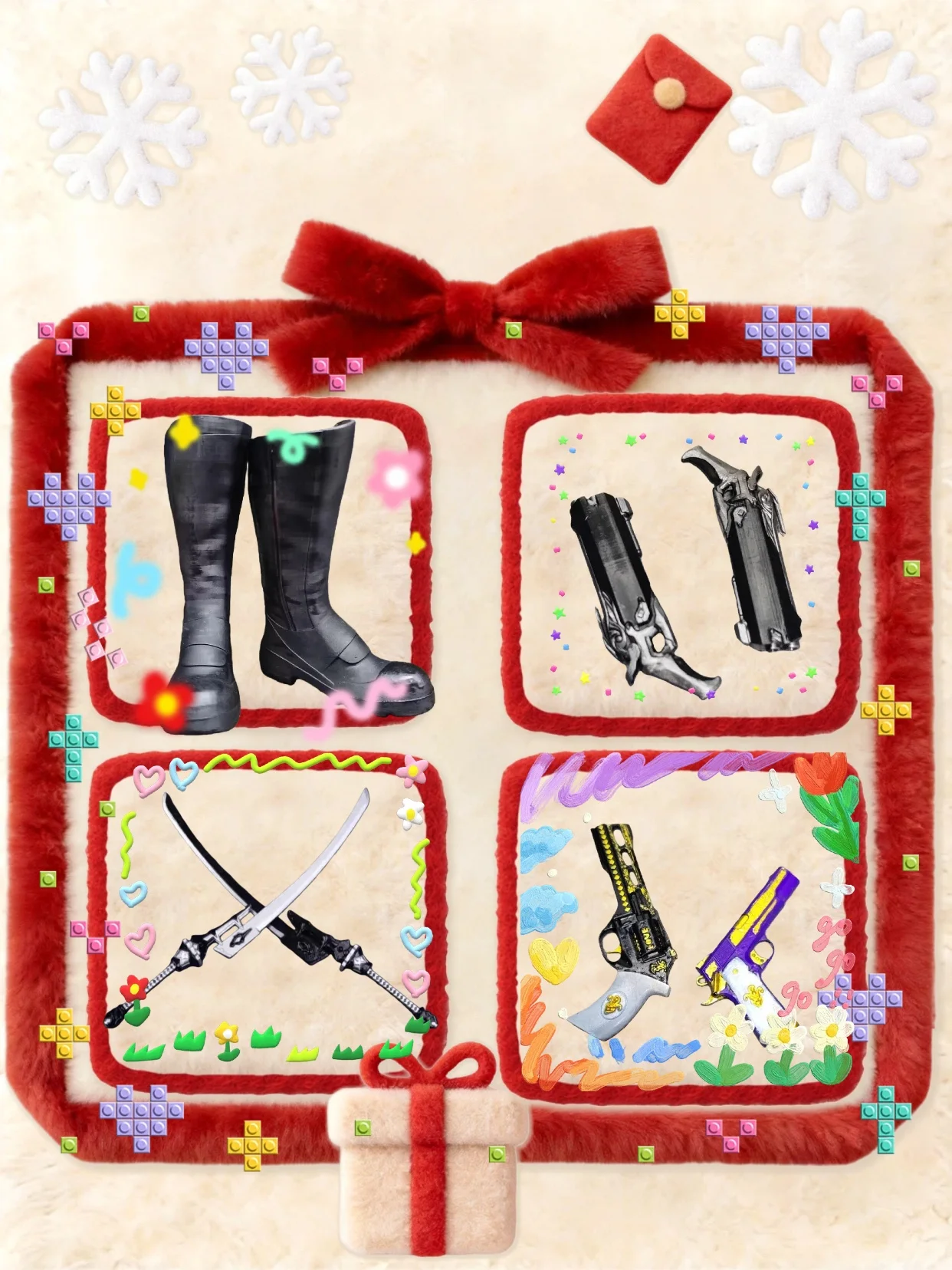 

In Stock 1/6 Scale Male Female Prop Accessories Boots Pistol Twin Blades Mini Simulation Model Toys For 12'' Action Anime Figure