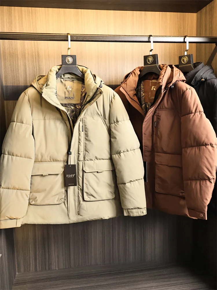 

Highly Puffy Thiened Outdoor Men's Cotton Jaet Autumn Winter Warm Stuffed Hooded Faion Urban Sle Long Sve Zipper C...