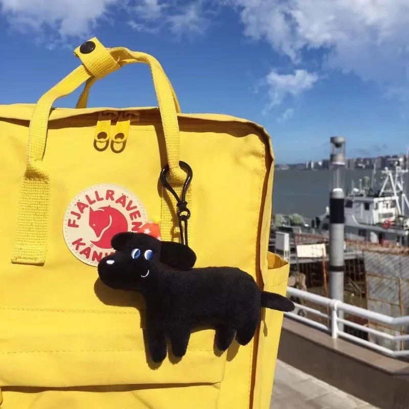 Llaveros de peluche de perro para niña, llavero negro de dibujos animados, llavero de muñecas lindas, colgante creativo de mochila de cachorro,