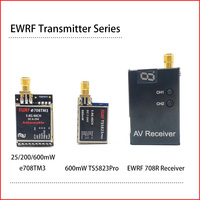 EWRF 5.8G 40CH Channels FPV 708R Receiver auto search or TS5823Pro/e708TM3 600mW Transmitter for FPV AV Monitor Video Display