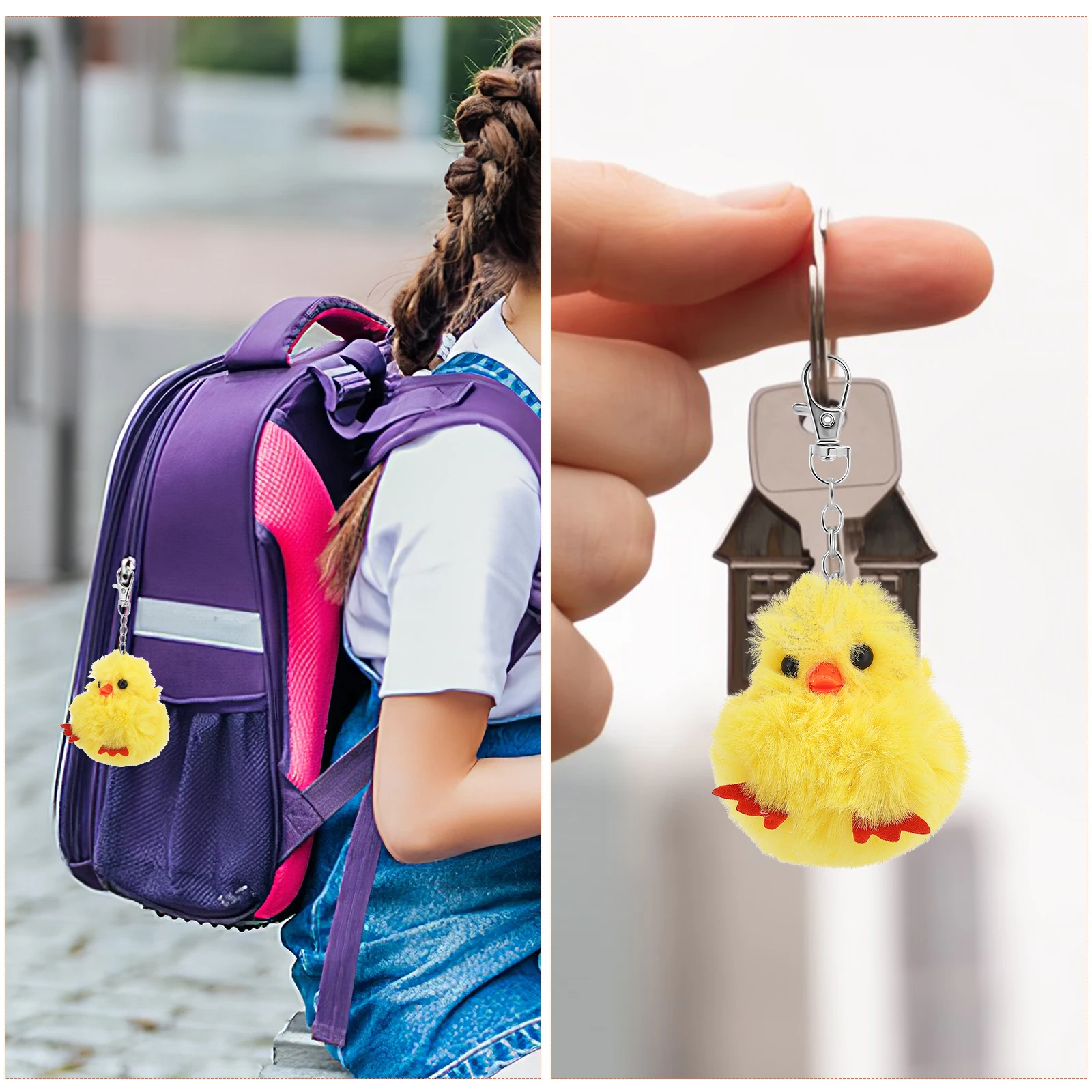 พวงกุญแจเป็ดเหลืองน่ารัก 10 ชิ้น สำหรับผู้หญิงและเด็กผู้หญิง ใช้ได้ทุกวัน ตกแต่งกระเป๋า พวงกุญแจแบบพกพาขนาดกะทัดรัด