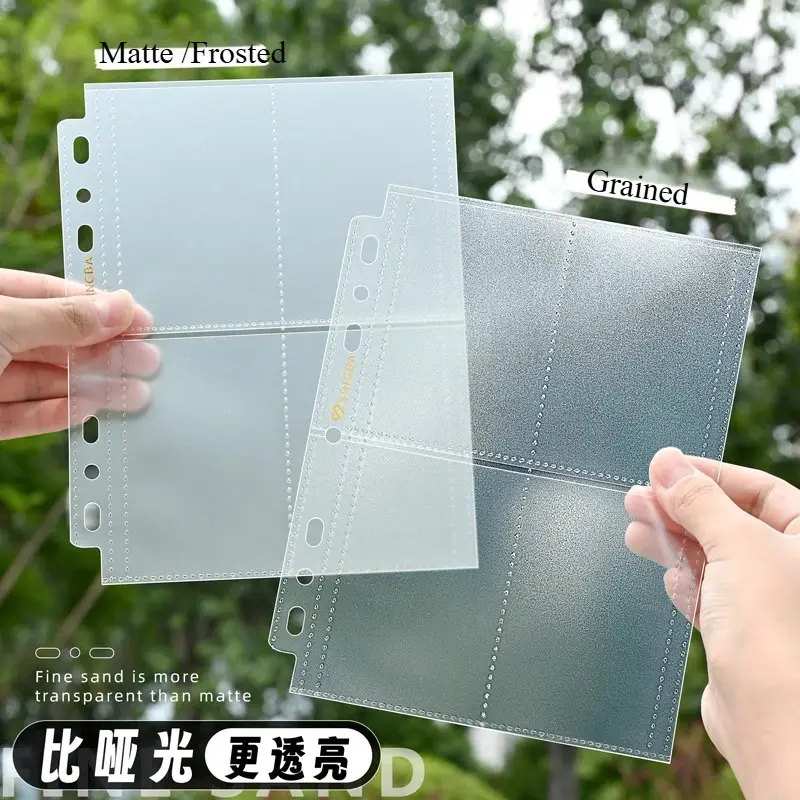SINGBA 10pcs Clear Sheets Sleeve Acid Free-No CPP Loose-Leaf Pages for A5/A4 Binder 4/9grid Pocket 3inch Photocard Protector - Image 4